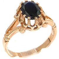 Solid 10k Rose Gold Natural Sapphire Womens Solitaire Ring - Sizes 4 to 12 Available