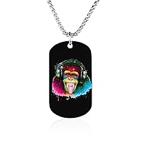 DJ Monkey Personalized Picture Necklace Pendant Memorial Keepsake Jewelry Gift