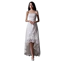 Mollybridal High Low Lace Wedding Dresses Tulle