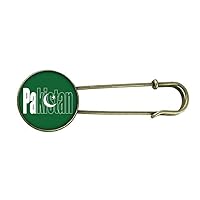 Pakistan Country Flag Name Retro Metal Brooch Pin Clip Jewelry