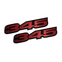 VMS Racing 2X (Pair/Set) 345 RED on Black Highly Polished Aluminum Emblems