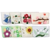 Glycerin Soap Bar Assorted Bundle (Flower) Pack of 8 - Paraben and Cruelty Free, Gift Idea for him/her