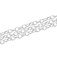 Adabele 5 Feet (60 Inch) Authentic 925 Sterling Silver Unfinished 2.5mm (0.1 Inch) Oval Link Cable Chain Bulk for Jewelry Making Nickel Free Hypoallergenic SSK-G1