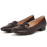 Women Comfortable Square Closed Toe Flats Slip On Buckle Strap Penny Loafer 1