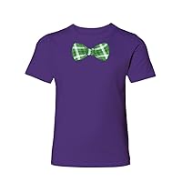 Manateez Boy's St. Patrick's Day Green Plaid Bowtie Tee Shirt