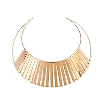 Deladola African Choker Necklace Gold Bib Chokers Necklaces Statement Chunky Punk Jewelry Accessories for Women and Girls