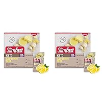 SlimFast Low Carb Snacks, Keto Friendly for Weight Loss with 0g Added Sugar & 4g Fiber, Iced Lemon Drop Cup, 14 Count Box (Packaging May Vary) (Pack of 2)
