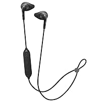 HA-EN15WB Gumy Sport Wireless Earbuds - In Ear Bluetooth Sports Headphones with Secure & Comfortable Soft Nozzle Fit Earpieces, Sweat Proof IPX2, 6.5 Hour Rechargeable Battery Mic & Remote (Black)