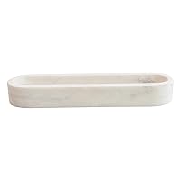 Creative Co-Op White Marble Cracker Dish Large