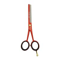 Pastel Red Hair Thinning Scissor 5.5 inch - Thinning Scissor for Hair and Beard Trimming - Professional Hair Scissors for Barbers, Children, Men and Women (Solingen)