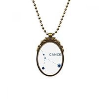 Cancer Constellation Sign Zodiac Antique Necklace Vintage Bead Pendant Keychain