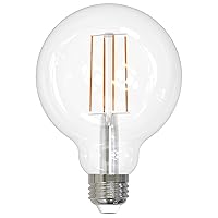 Sunlite 81099 LED G30 Edison Globe Light Bulb, 8.5 Watts (100W), Standard E26 Base, 800 Lumens, Dimmable, Clear Glass, Antique Long Filament, 90 CRI, Title-20 Compliant, 2700K Warm White, 1 Count