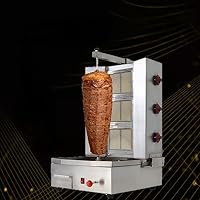 Stainless Steel Shawarma Machine with Rotisserie and Meat Catcher, 8000 BTU Gas-Powered with Efficient 3 Burners, Easy-to-Clean Design, Propane and Natural Gas Compatible