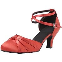 Womens Latin Dance Shoes Ballroom Pumps Closed Toe Jazz Salsa 6cm Kitten Heels Soft Sole Customized Heel