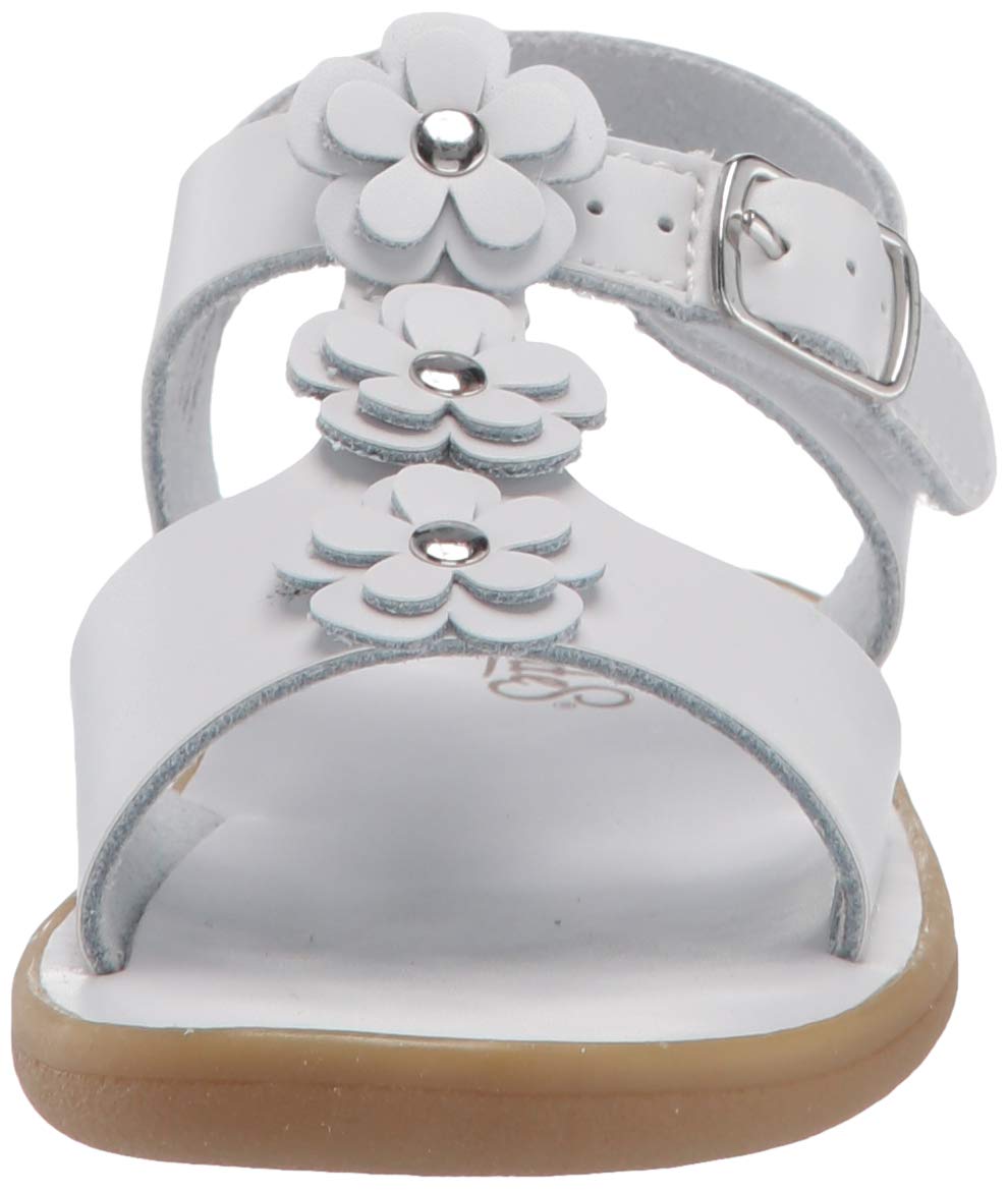 FOOTMATES Jasmine Waterproof Leather Strap-Closure Baby and Girls Sandals with Slip-Resistant, Non-Marking Outsole - For Infants, Toddlers, and Little Kids, Ages 0-8
