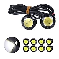 10x 18mm Eagle Eye LED Lights 9W DRL Daytime Running Lights Backup Reversing Parking Signal Automobiles Lamps (12V, White)