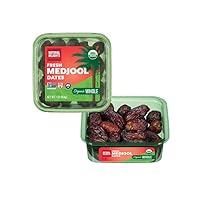 Organic Medjool Dates – Large & Plump USDA Certified , Non-GMO Verified, Good Source of Fiber, Naturally Sweet Fruit Snack, Perfect for On-the-Go - Whole Medjool Dates Organic, 1 lb oz Container