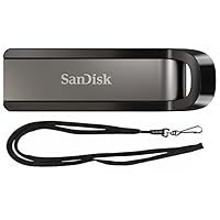 SanDisk 128GB Extreme USB 3.2 Flash Drive 400MB/s for Computer, PC, Laptop (SDCZ810-128G) Bundle with (1) GoRAM Black Lanyard (128GB, 1 Pack)