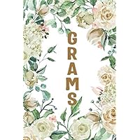 GRAMS: Grams Notebook, Cute Lined Notebook, Grams Gifts, Creme Flower, Floral