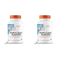Doctor's BEST Alpha-Lipoic Acid 600, Helps Support Glucose Metabolism and Regenerate Antioxidants* Non-GMO, Gluten Free, Vegan, Soy Free, 180 Veggie Caps (Pack of 2)