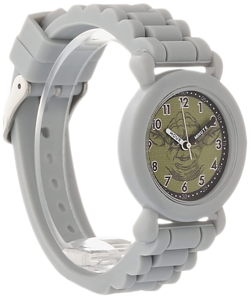 STAR WARS Kids' Plastic Time Teacher Analog Quartz Silicone Strap Watch, Grey