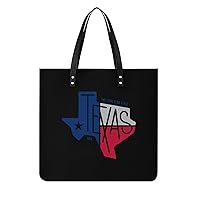 Texas The Lone Star State PU Leather Tote Bag Top Handle Satchel Handbags Shoulder Bags for Women Men