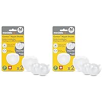 Medela Contact Nipple Shield for Breastfeeding, 20mm Small Nippleshield, for Latch Difficulties or Flat or Inverted Nipples, 2 Count with Carrying Case, Made Without BPA (Pack of 2)
