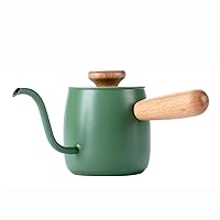 Coffee Pots Stainless Steel Goose Neck Teapot, Long And Narrow Coffee Pot, 350ml Coffee Pot, Coffee Drip Pot (Color : Green)