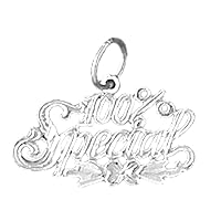 18K White Gold 100% Special Saying Pendant, Made in USA