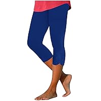 Rvidbe Capri Leggings for Women Knee Length Women's 2024 Yoga Pants High Waisted Workout Leggings Casual Summer Crop Pants