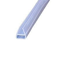 U Type Glass Door Seal Strip for 1/4 Inch Glass, Frameless Sliding Doors Windows Shower Doors Sweep Anti-Collision, Length 118