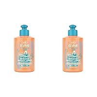 Elvive Dream Lengths Curls Non-Stop Dreamy Curls leave-in conditioner, Paraben-Free with Hyaluronic Acid and Castor Oil. Best for wavy hair to coily hair, 10.2 fl oz (Pack of 2)