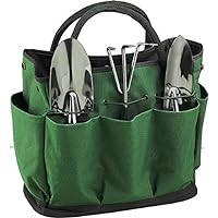 Garden Tote Gardening Tool Storage Bag/Garden Tool Bag with with 8 Pockets Oxford for Indoor Outdoor Garden Plant Tool Set Gardening Tools Organizer Tote Lawn Yard Bag Carrier