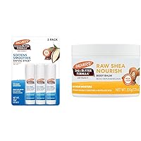 Palmer's Cocoa Butter Moisturizing Swivel Stick (Pack of 3) & Raw Shea Butter Balm for Dry Skin, 7.25 Ounces