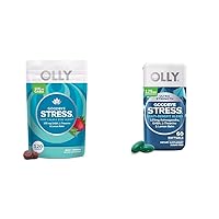 OLLY Goodbye Stress Gummy Berry Flavor 120 Count & Ultra Strength Softgels GABA L-Theanine Lemon Balm Ashwagandha 60 Count Stress Relief