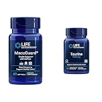 Life Extension MacuGuard Eye Health Supplement with Saffron & Taurine Heart Health Capsules Bundle
