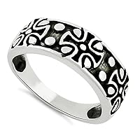 925 Sterling Silver Iron Cross Band Women Stacking Ring