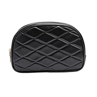 Conair Small Makeup Bag, Cosmetic Bag for Everyday Touch-Ups or Jewelery, Perfect Size for Purse or Carry-On, Small Organizer Shape in Black Diamond Quilt