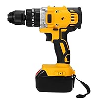 Cordless Drill Driver-with 3/8 inch Automatic Chuck 20+1 Clutch 2 Speed Lithium ion Battery Built-in LED Compact Drill, Suitable for Home Renovation and DIY Projects,1 Battery