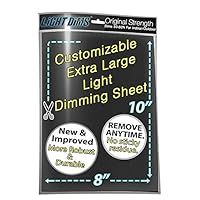 LightDims Customizable Original Strength - Light Dimming Sheet for Alarm Clocks, Electronics and Appliances and more. Dims 50-80% of Light, 8”x10” Extra Large Size in Minimal Packaging.