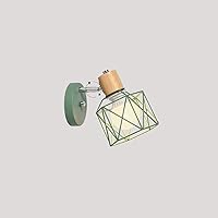 360 Degree Adjustment Wrought Iron Wall Lamp Aisle Staircase Bedside Wall Light Fixtures E27 Screw Cafe Leisure Venue Multi-Purpose Indoor Decorative Wall Sconces Stylish (Color : Green)