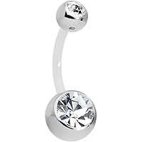 Body Candy Bioplast Clear Double Accent Belly Button Ring