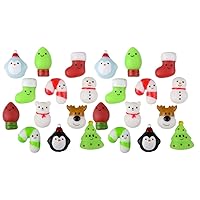 24 Christmas Winter Mochi Squishy Animals - Kawaii - Cute Individually Wrapped Toys - Sensory, Stress, Fidget Party Favor Toy (2 Dozen)
