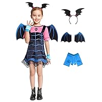 Halloween Girls Cartoon Costume Cosplay Dress up Skirt Set Pretend Play with Headband Gloves For Kids