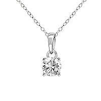 1/4 Carat - 2 Carat | 14K White, Yellow Or Rose Gold | IGI Certified Lab Created Diamond Solitaire Pendant Necklace | Friendly Diamonds