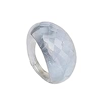 GEMHUB 36.7 Ct Friendship Day Gift Trendy Light Blue Topaz Gemstone Finger Ring C-677