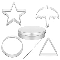Cookie Cutters, 6Pcs/Set Stainless Steel Cookie Cutters Biscuits Molds, Umbrella Triangle Star Round Biscuit Cutter Baking Supplies