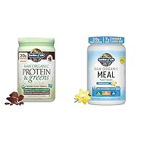 Powder Protein Greens Chocolate Organic, 22 Ounce & Vegan Protein Powder - Raw Organic Meal Replacement Shakes - Vanilla - Pea
