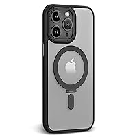 for iPhone 15 Pro Max Case with Magnetic Invisible Stand, Compatible with MagSafe,Military Grade Shockproof Phone Cover for Women Men, Black