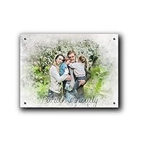 DROLLX Personalised photo gift Acrylic Wall Art Watercolor Portrait from picture Custom printing gifts
